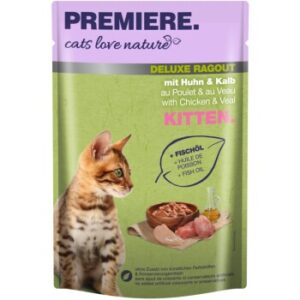 PREMIERE cats love nature Deluxe Ragout Kitten Kalb und Huhn 24x100 g