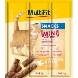 MultiFit Mini Meat Sticks 25x3x6g Geflügel und Leber