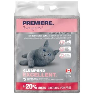 PREMIERE Excellent Babypuder Klumpstreu 12kg + 2,4kg gratis