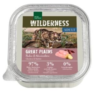 REAL NATURE WILDERNESS Nassfutter Katze, Adult 16x100 g Great Plains Huhn und Kaninchen 16x100 g