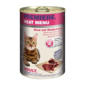 PREMIERE Meat Menu Adult Rinderherzen 12x400 g