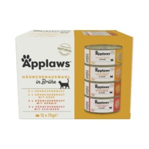 Applaws Nassfutter Katze Adult Multipack in Brühe 12x70 g Geflügel Auswahl