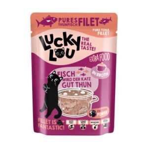 Lucky Lou Nassfutter Katze Extra Food Adult in Brühe Thunfisch 12x70 g