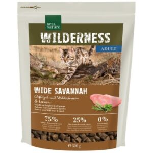 REAL NATURE WILDERNESS Trockenfutter Katze, Adult, Wide Savannah, Geflügel mit Wildschwein und Lamm 300 g