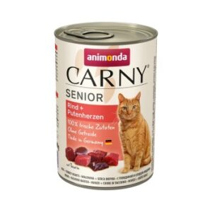 animonda Carny Nassfutter Katze, Senior, Rind und Putenherzen 6x400 g
