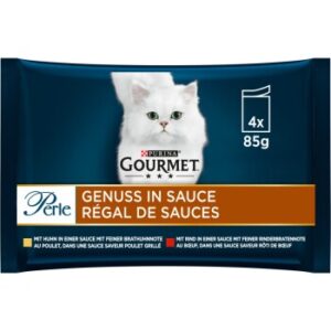 GOURMET Perle - Genuss in Sauce 4x85g Rind mit Huhn