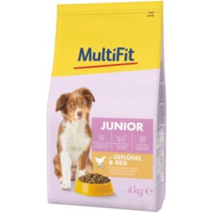 MultiFit Trockenfutter Hund Junior, mit Geflügel & Reis 4 kg