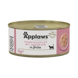 Applaws Nassfutter Katze Adult in Brühe Thunfischfilet mit Garnele 24x70 g