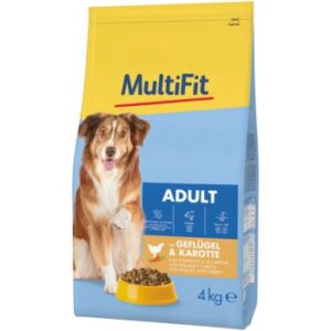 MultiFit Trockenfutter Hund Adult, mit Geflügel & Rüebli 4 kg