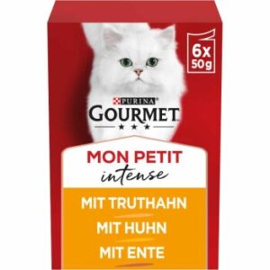 GOURMET Mon Petit Intense 8x6x50g mit Ente, Huhn, Truthahn 48x50 g