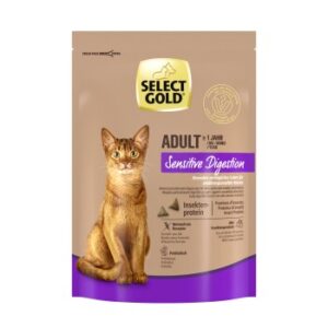 SELECT GOLD Sensitive Digestion Trockenfutter Katze Adult Geflügel und Reis mit Insekten-Protein-Mischung 300 g