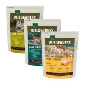 REAL NATURE WILDERNESS Trockenfutter Katze, Adult, Probierpaket 3x300 g Probierpaket 2