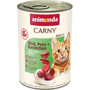 animonda Carny Nassfutter Katze Adult 6x400 g Rind, Pute und Kaninchen