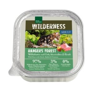 REAL NATURE WILDERNESS Nassfutter Katze, Adult 16x100 g Ranger's Forest, Wildschwein mit Ente, Kaninchen und Hirsch 16x100 g