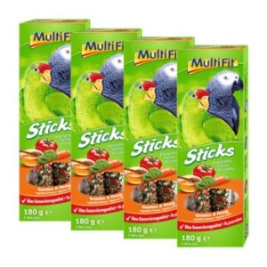 MultiFit Papagei Sticks 4x2er Gemüse, Honig