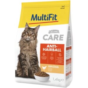 MultiFit Care Trockenfutter Katze, Adult, Anti Hairball, Huhn 1.4 kg