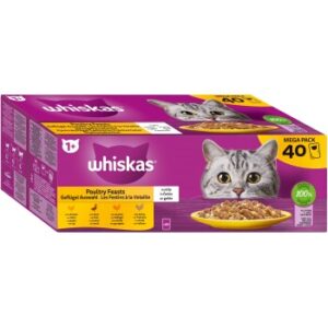 Whiskas Mega Pack 1+ Geflügel Auswahl in Gelee 40 x 85g