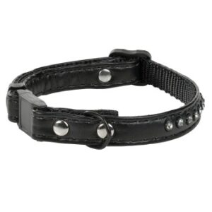MORE Katzenhalsband Strass schwarz