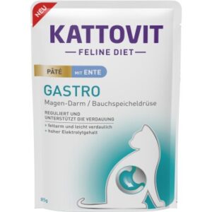 KATTOVIT Feline Diet Nassfutter Katze Gastro Adult Paté 10x85 g Ente