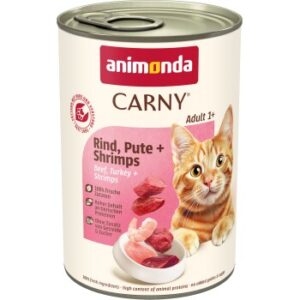 animonda Carny Nassfutter Katze Adult 6x400 g Rind, Pute und Shrimps