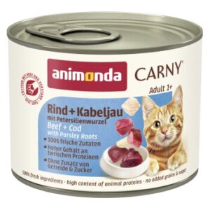 animonda Carny Nassfutter Katze Adult Rind und Kabeljau mit Petersilienwurzel 12x200 g