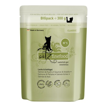 Catz finefood Nassfutter Katze Classic Adult No. 05 Lachs und Geflügel 12x300 g