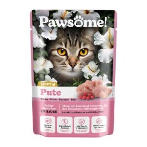 Pawsome Nassfutter Katze, Adult, Light, Pute 28x85 g