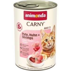 animonda Carny Nassfutter Katze Adult 6x400 g Pute, Huhn und Shrimps