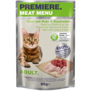 PREMIERE Meat Menu Adult Rind mit Pute und Kaninchen 12x85 g