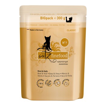 Catz finefood Nassfutter Katze Classic Adult No. 7 Rind und Kalb 24x300 g