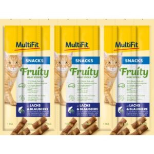 MultiFit Fruity Meat Sticks 7x8x5g Lachs und Blaubeere