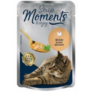 MOMENTS Soup Nassfutter Katze Adult, Huhn 12x40 g