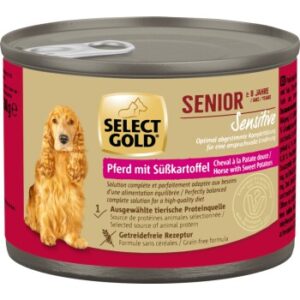SELECT GOLD Nassfutter Hund Sensitive Senior Pferd mit Süßkartoffel 6x200 g