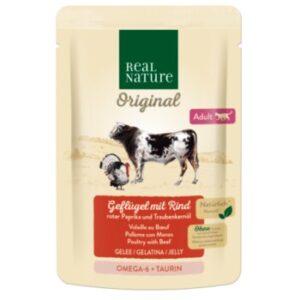 REAL NATURE Original Nassfutter für Katzen, Adult Geflügel mit Rind 12x85 g