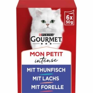 GOURMET Mon Petit Intense 8x6x50g mit Thunfisch, Lachs, Forelle 48x50 g