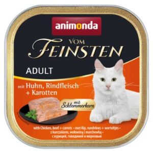 animonda Vom Feinsten Adult mit Schlemmerkern 32x100g Huhn, Rindfleisch und Karotte 32x100 g