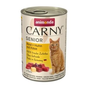 animonda Carny Nassfutter Katze, Senior, Rind und Huhn mit Käse 6x400 g
