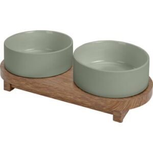 more Lifestyle Keramik Doppelnapfständer Premier grau