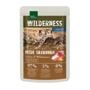 REAL NATURE WILDERNESS Nassfutter Katze, Adult, True Country 12x85 g Wide Savannah, Lamm und Wildschwein 12x85 g