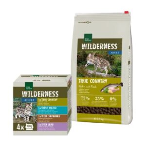 REAL NATURE WILDERNESS Mischfütterungs-Set Adult True Country 2,5kg + 4x100g Multipack