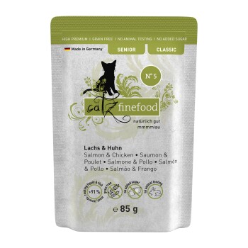 Catz finefood Nassfutter Katze Classic Senior No. 05 Lachs und Geflügel 64x85 g