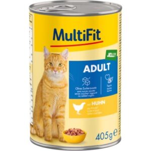 MultiFit Nassfutter Katze Adult, in Gelee, Huhn 12x405 g