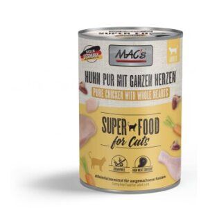 MAC's Nassfutter Katze Adult Huhn pur mit ganzen Geflügelherzen 12x400 g