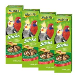 MultiFit Großsittich Sticks 4x2er Honig und Nuss