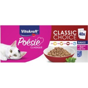 Vitakraft Nassfutter Katze, Adult, Poesie Classique MSC, Big Pack, 40x85 g