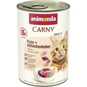 animonda Carny Nassfutter Katze Adult 6x400 g Pute und Hühnchenleber