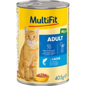 MultiFit Nassfutter Katze Adult, in Gelee, Lachs 12x405 g