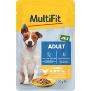 MultiFit Adult Little Dog Pouch Jelly Huhn & Gemüse 48x100 g