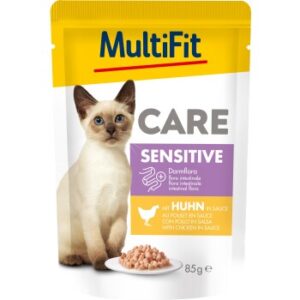 MultiFit Nassfutter Katze Adult Care Sensitive mit Huhn 24x85 g