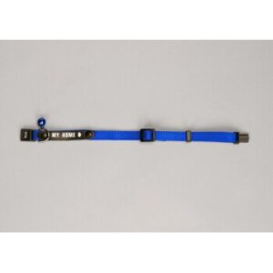 Josty Identitätshalsband für Katzen, Nylon, 12mm/33cm, blau, mit Namensschild